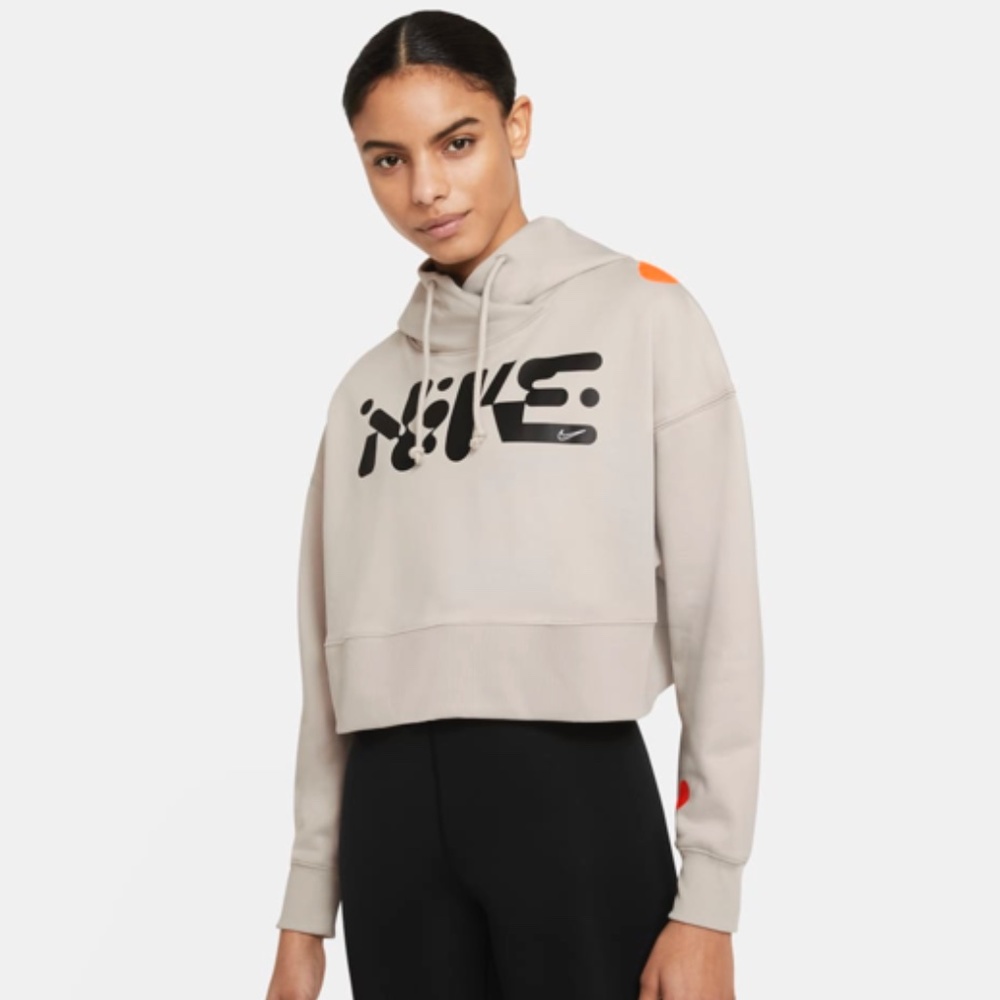Nike Women's Cropped Pullover Training Hoodie In String